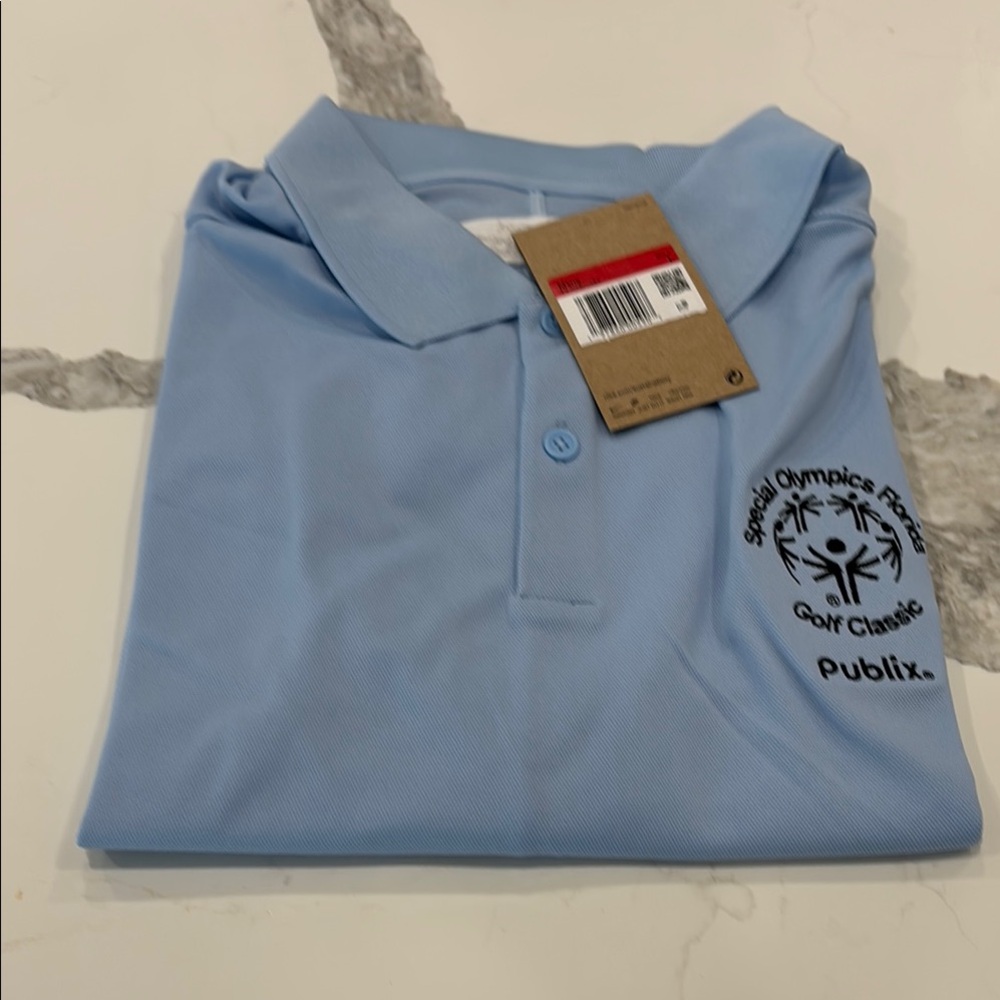 NWT Nike Blue Polo Shirt with‎ three logos Classic Design men’s size large